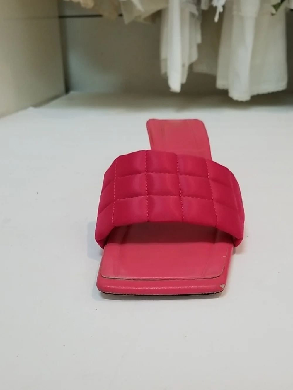 Zara Quilted Slide Sandals in Hot Pink - Picture 5 of 7